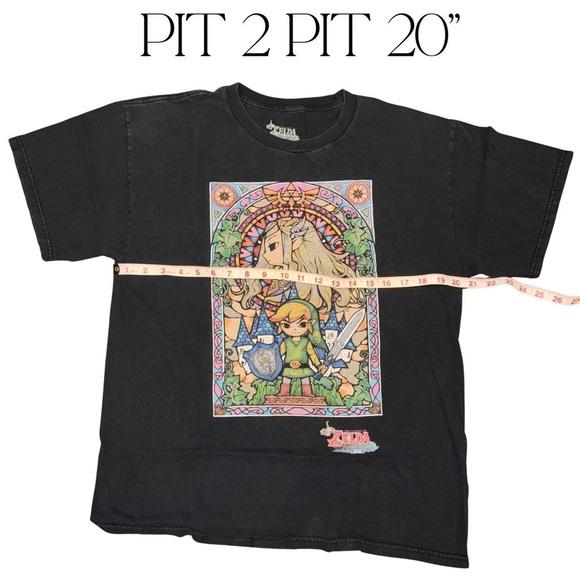 The Legend of Zelda Wind Waker Black T-Shirt - Picture 2 of 4